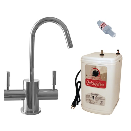 Westbrass Contemporary 10" Hot and Cold Water Dispenser and Tank in Polished Chrome D2051HFP-26